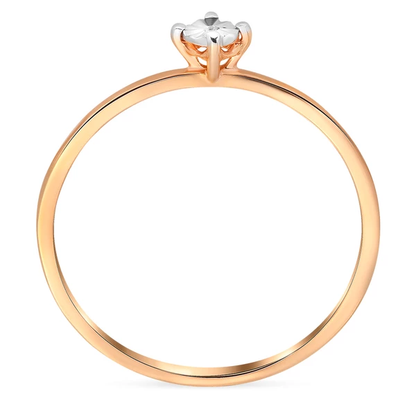 Кольцо с бриллиантом из красного золота 375 пробы 3