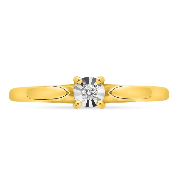 Кольцо с бриллиантом из желтого золота 585 пробы 2