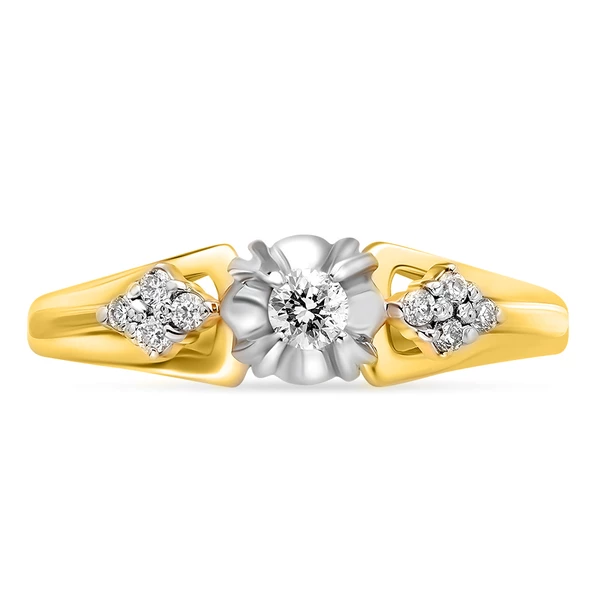 Кольцо с бриллиантами из желтого золота 585 пробы 2