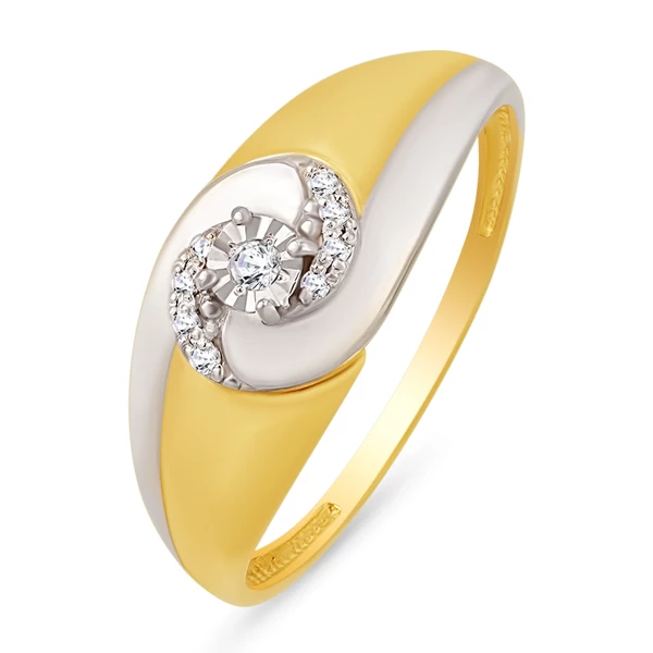 Кольцо с бриллиантами из желтого золота 585 пробы 1