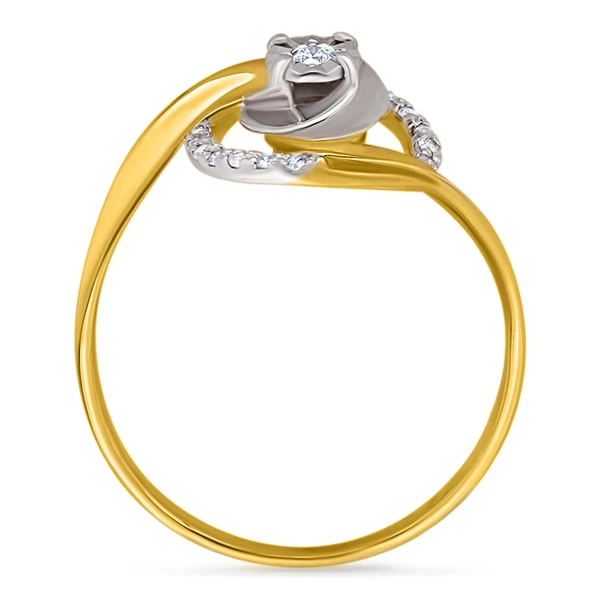 Кольцо с бриллиантами из желтого золота 585 пробы 3
