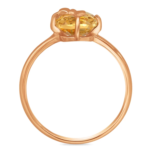 Кольцо с цитрином из красного золота 375 пробы 3
