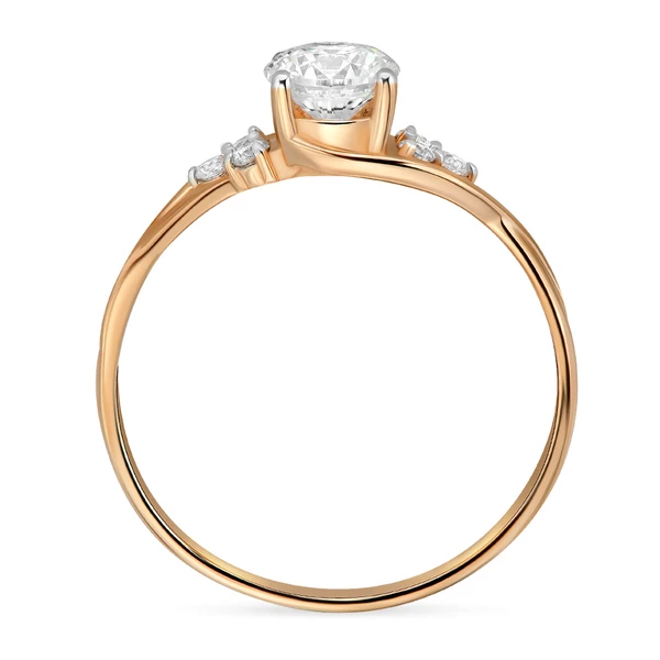Кольцо с кристаллами сваровски из красного золота 585 пробы 3