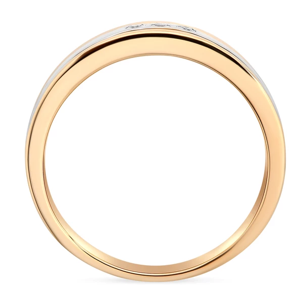 Кольцо с бриллиантами из комбинированного золота 585 пробы 3