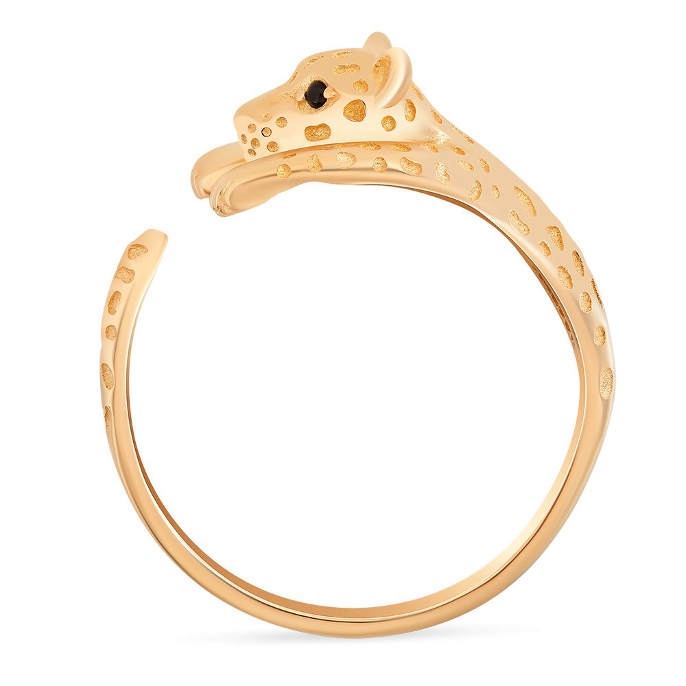 Кольцо  Леопард с фианитами из красного золота 585 пробы