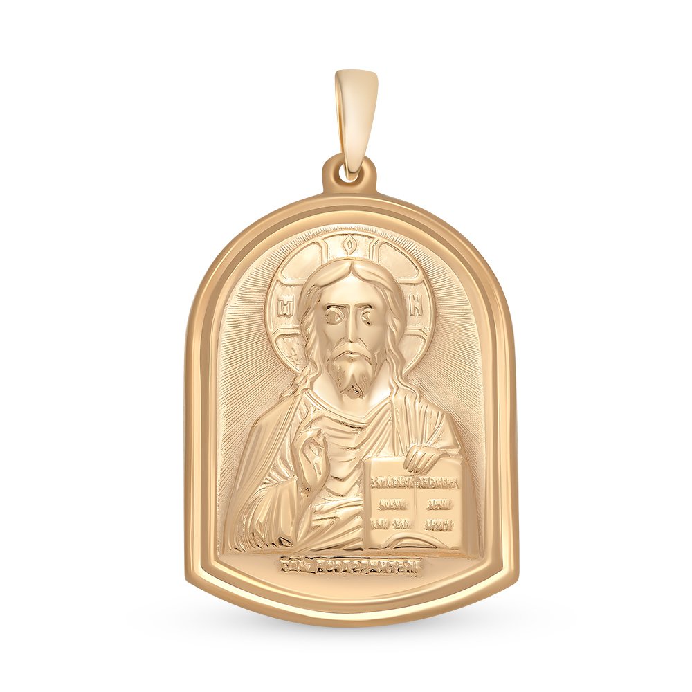 Икона Спас Вседержитель из красного золота 585 пробы