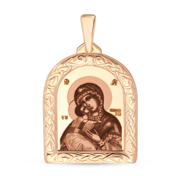 Икона Владимирская из красного золота 585 пробы 1