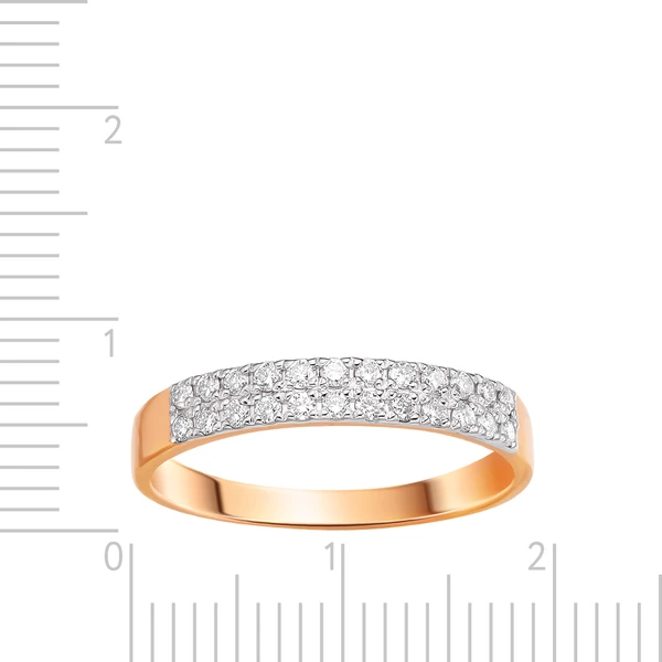 Кольцо с бриллиантами из красного золота 585 пробы 2