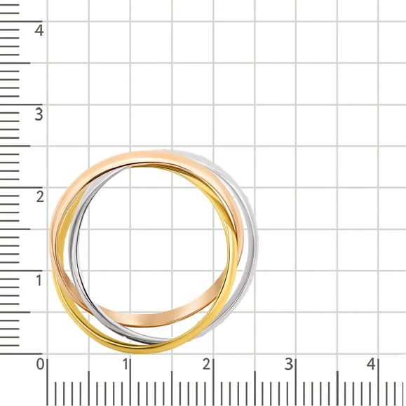 Кольцо обручальное из комбинированного золота 585 пробы 3