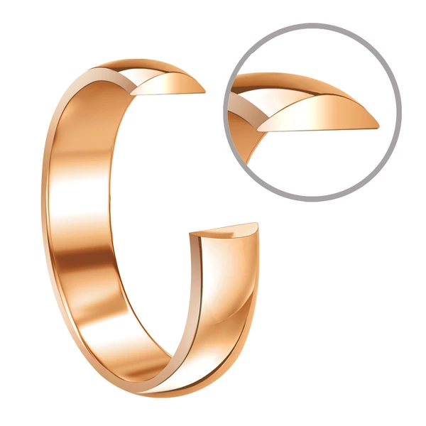 Кольцо обручальное из комбинированного золота 585 пробы 4