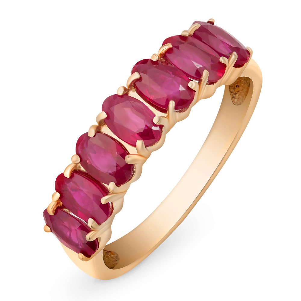 Кольцо с рубинами из красного золота 585 пробы
