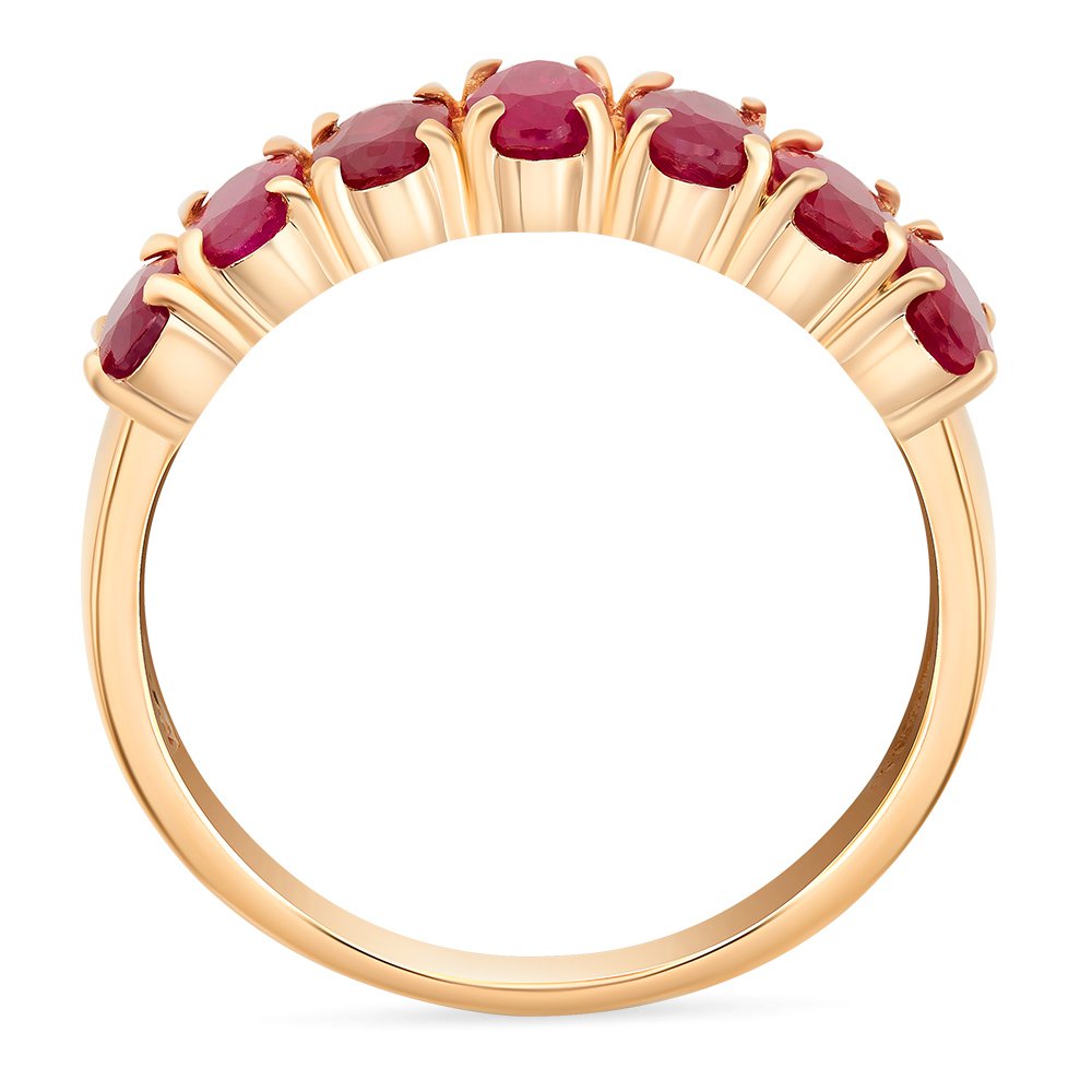 Кольцо с рубинами из красного золота 585 пробы