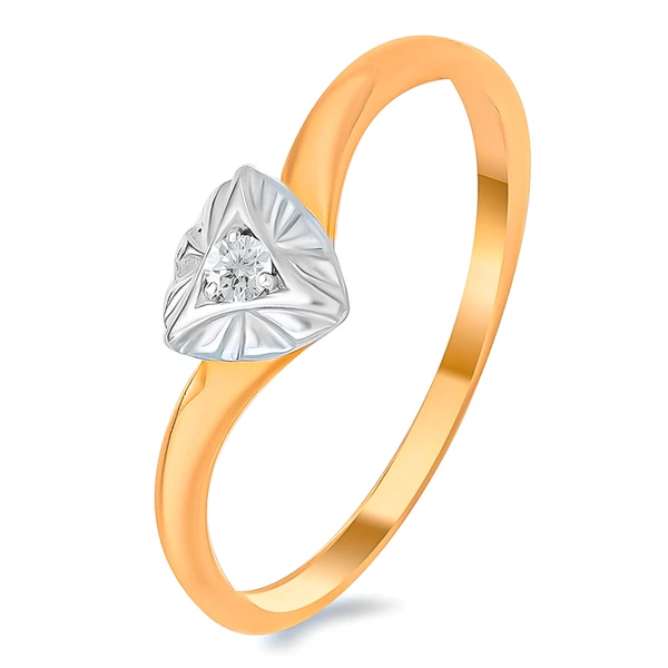 Кольцо с бриллиантом из комбинированного золота 585 пробы 1