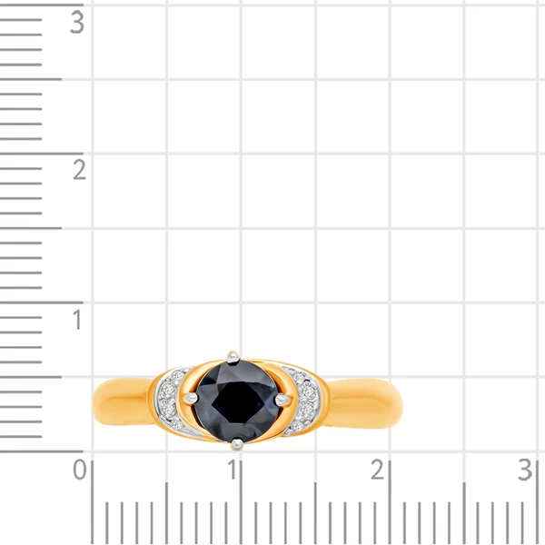 Кольцо с сапфиром и бриллиантами из красного золота 585 пробы