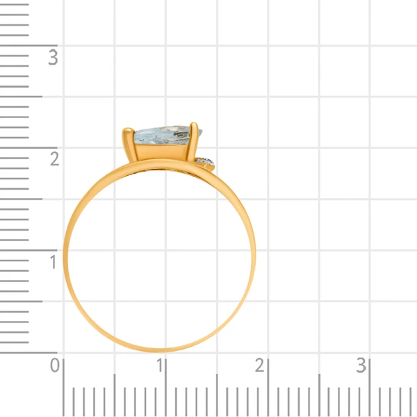 Кольцо с топазом и фианитами из красного золота 585 пробы