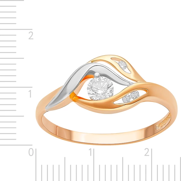 Кольцо с кристаллами сваровски из красного золота 375 пробы 2