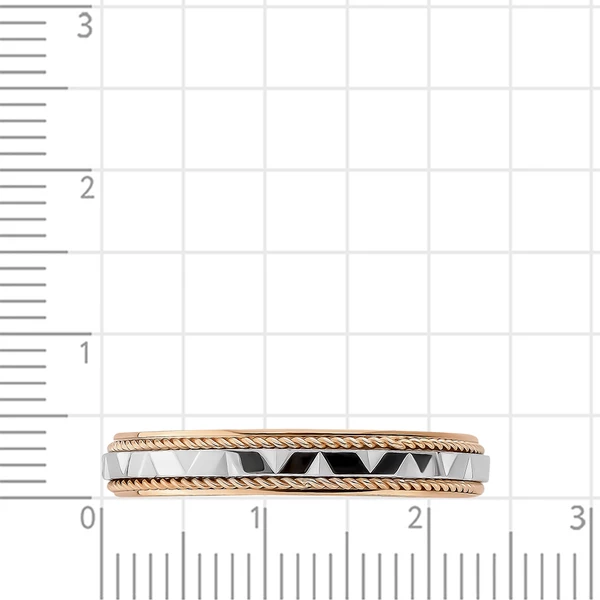 Кольцо обручальное из комбинированного золота 585 пробы 2