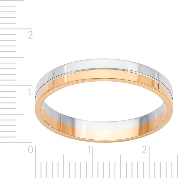 Кольцо обручальное из комбинированного золота 585 пробы 3