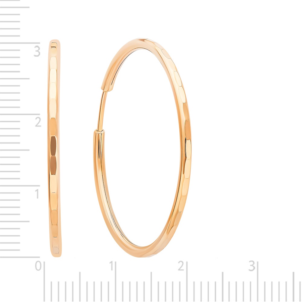 Серьги конго из красного золота 585 пробы