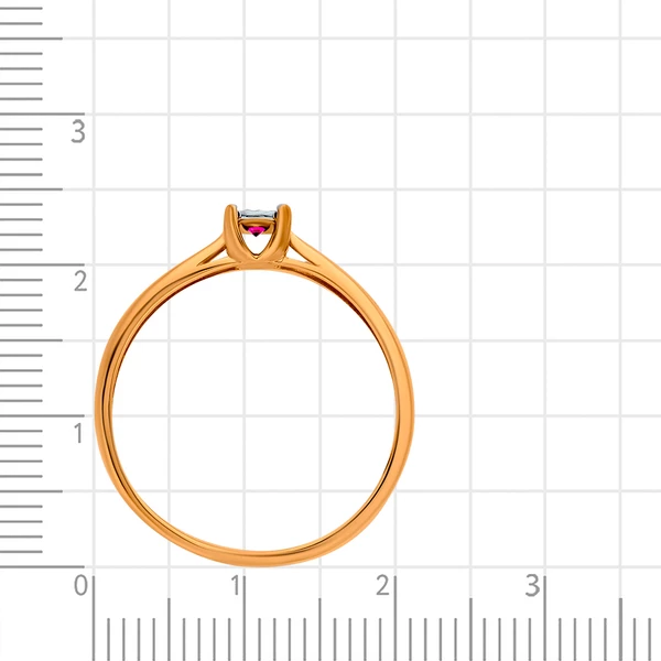 Кольцо с рубином синтетическим из красного золота 585 пробы 3