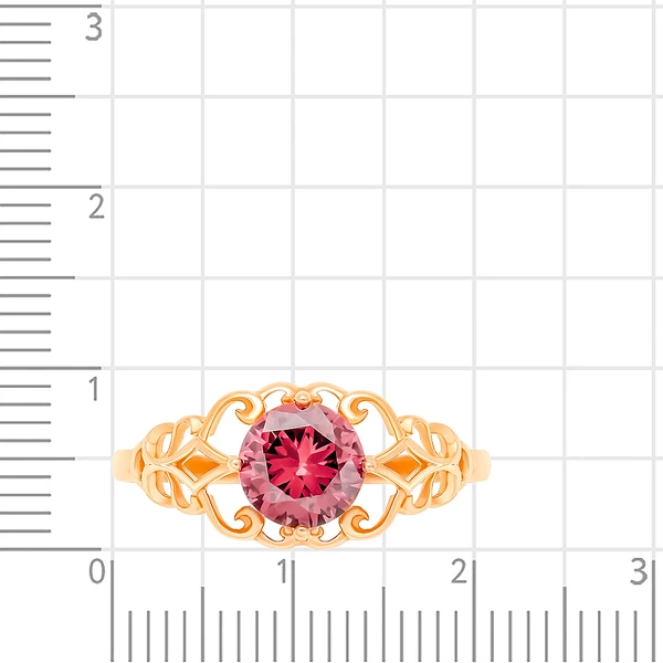Кольцо с рубином синтетическим из красного золота 375 пробы 2