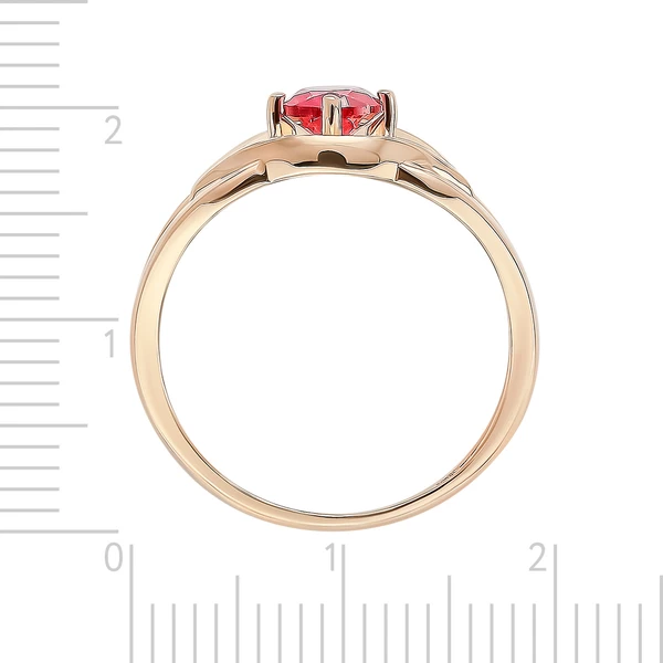 Кольцо с рубинами синтетическими из красного золота 375 пробы 3
