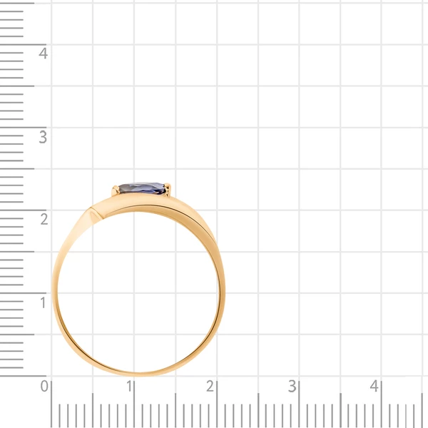 Кольцо с сапфиром синтетическим из красного золота 375 пробы