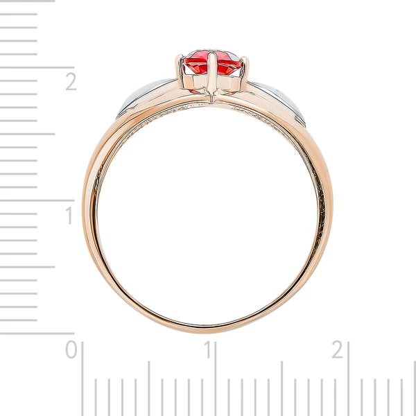 Кольцо с рубинами синтетическими из красного золота 375 пробы 3