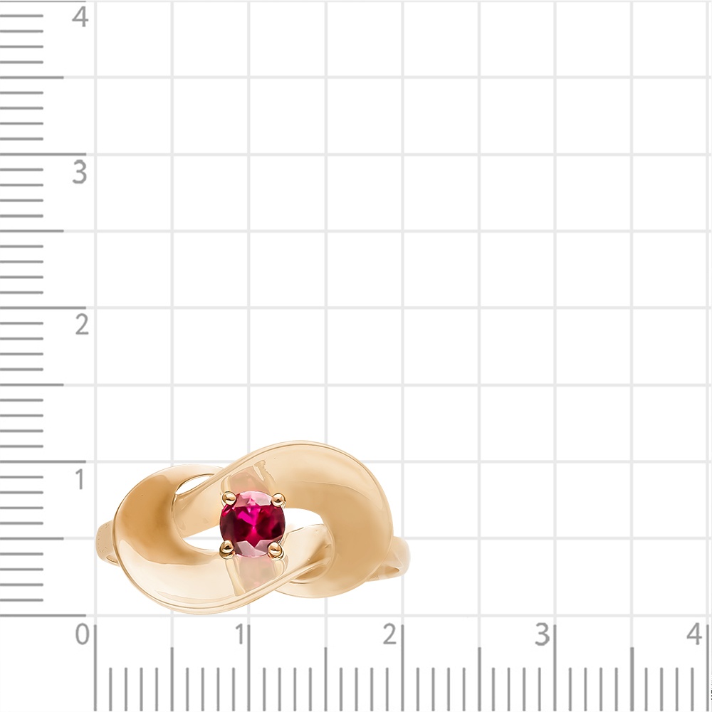 Кольцо с рубинами синтетическими из красного золота 375 пробы
