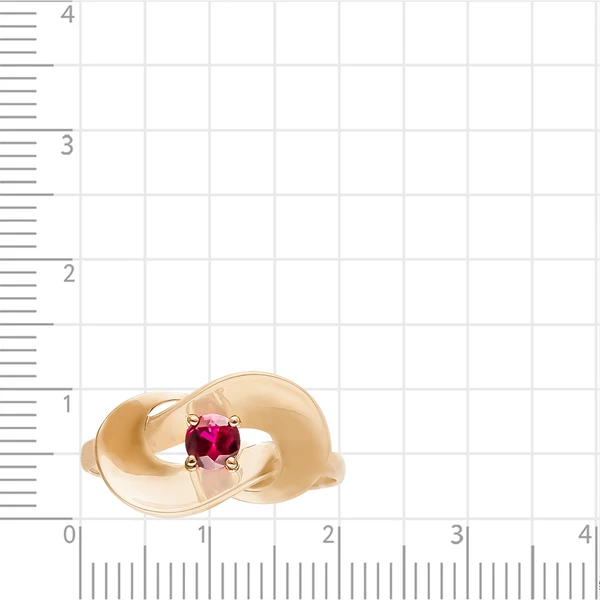 Кольцо с рубинами синтетическими из красного золота 375 пробы 2