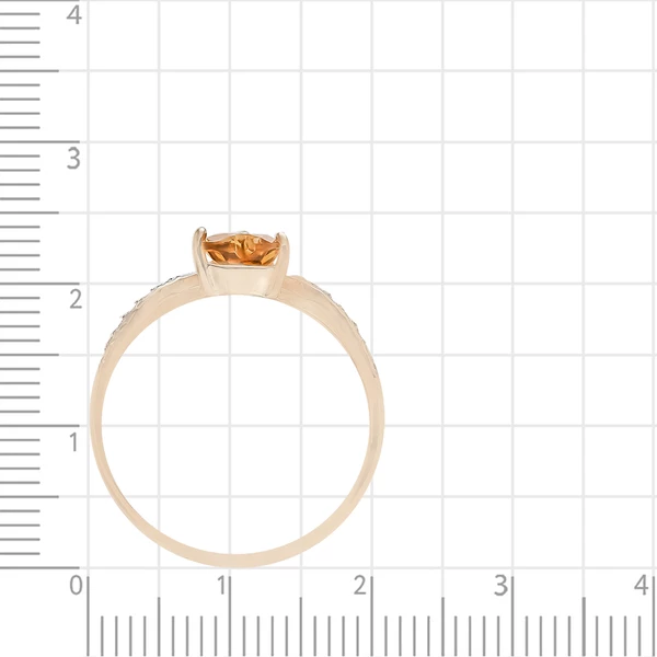Кольцо с цитрином и фианитами из красного золота 375 пробы 3