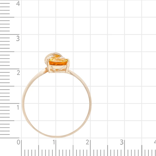Кольцо с цитрином и фианитом из красного золота 375 пробы 3