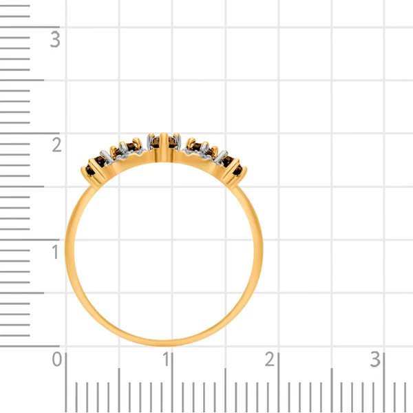 Кольцо с раух-топазом и фианитами из красного золота 585 пробы 3