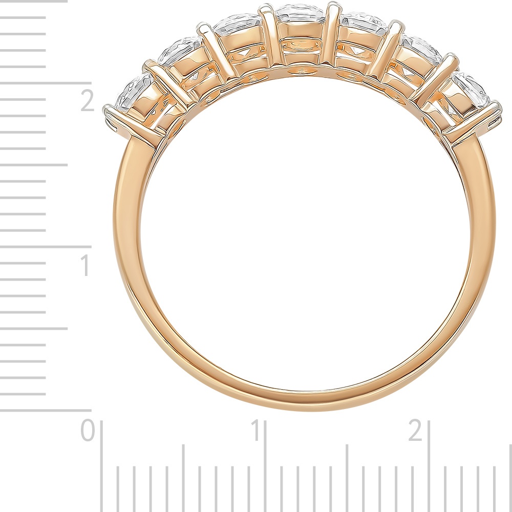 Кольцо с муассанитами из красного золота 585 пробы