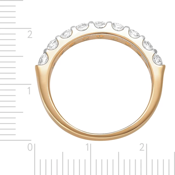 Кольцо с муассанитами из красного золота 585 пробы 2