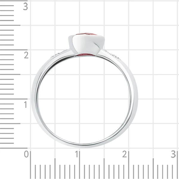 Кольцо с ювелирным кристаллом и фианитами из серебра 925 пробы 3