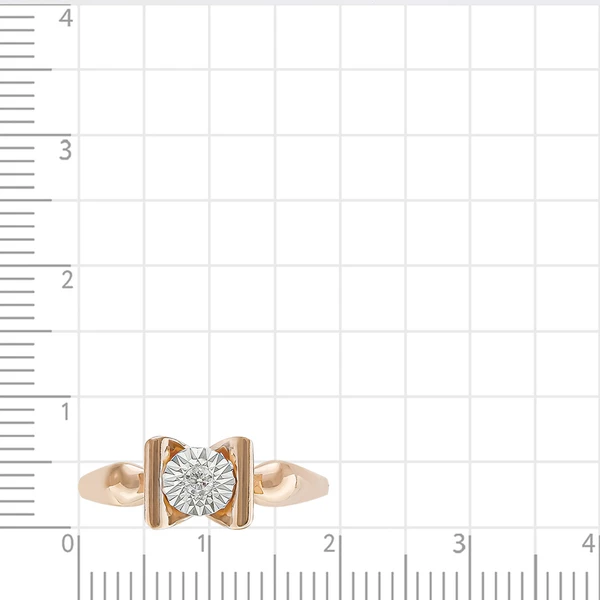 Кольцо с бриллиантом из красного золота 375 пробы 2