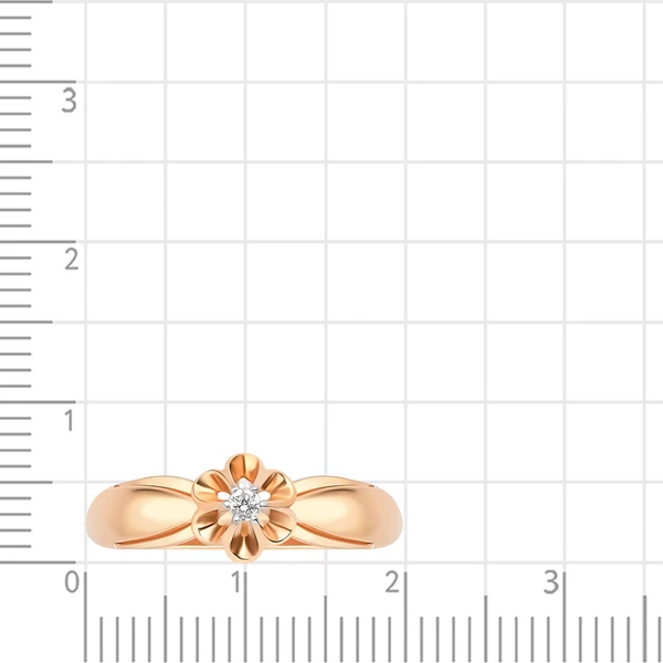 Кольцо с бриллиантом из красного золота 375 пробы 3