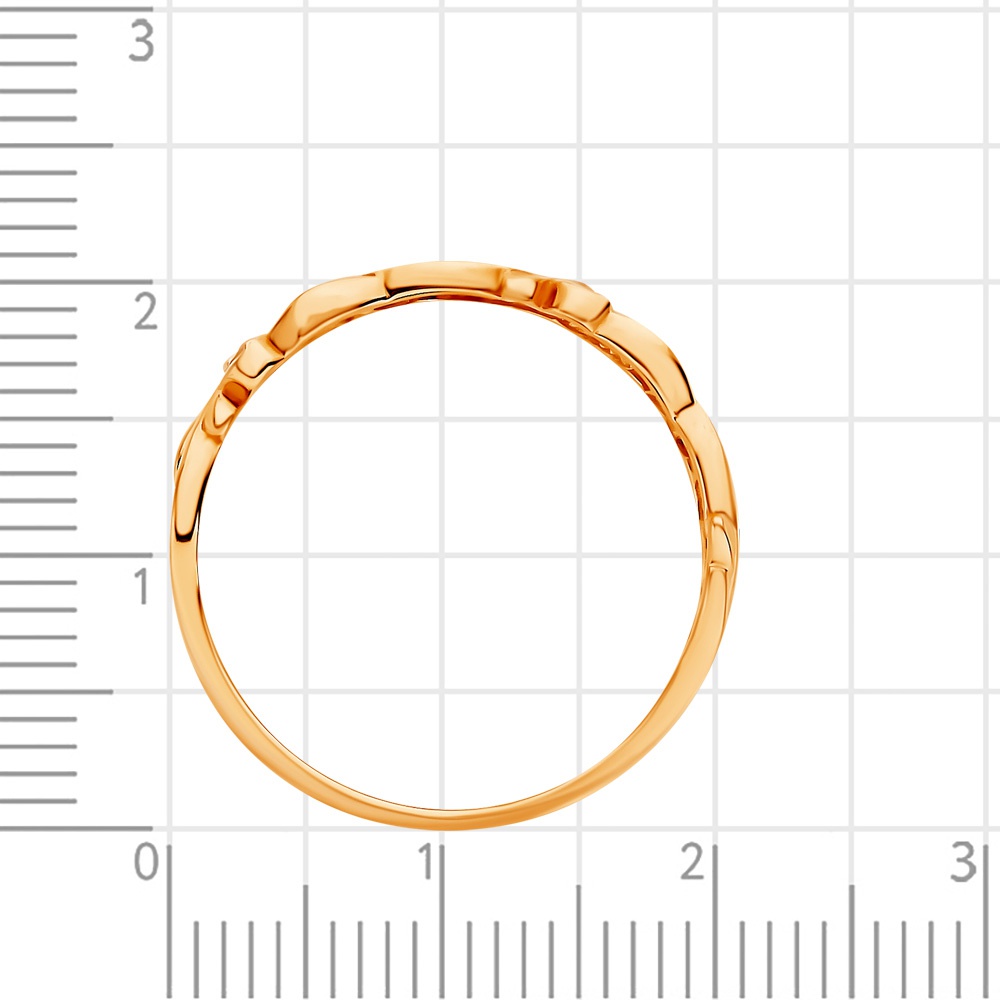Кольцо с фианитами из красного золота 585 пробы