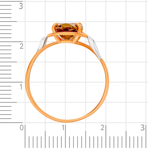 Кольцо с раух-топазом из красного золота 375 пробы 3
