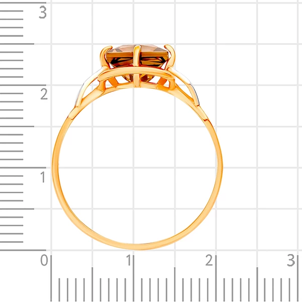 Кольцо с раух-топазом из красного золота 375 пробы