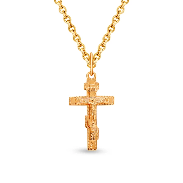 Крестик из красного золота 375 пробы