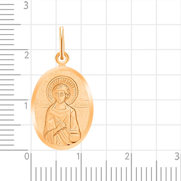 Икона Пантелеймон Целитель из красного золота 375 пробы 2
