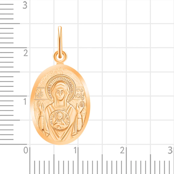 Икона Знамение из красного золота 375 пробы