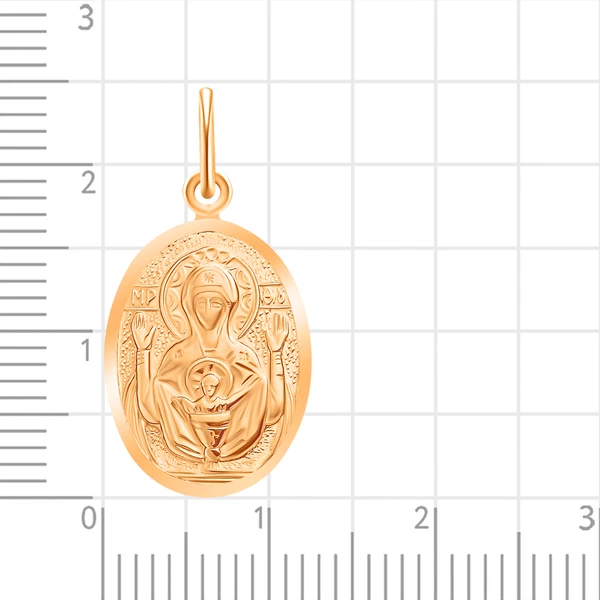 Икона Неупиваемая Чаша из красного золота 375 пробы