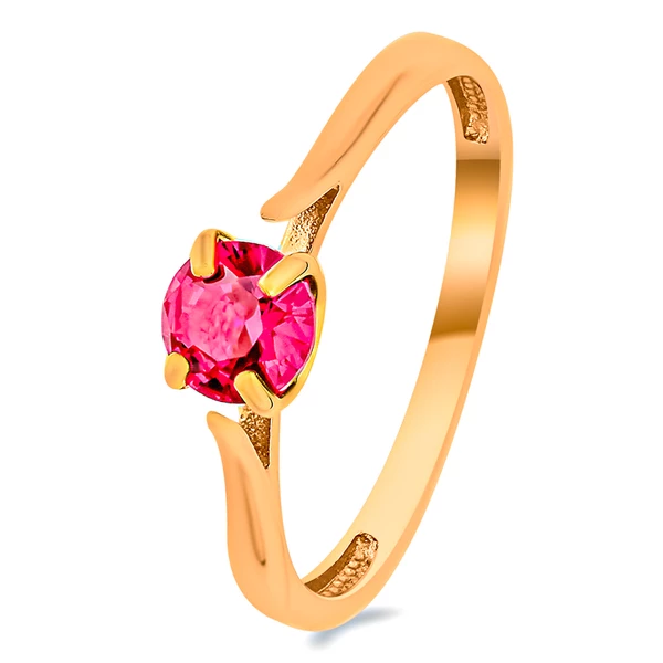 Кольцо с рубином синтетическим из красного золота 585 пробы 1
