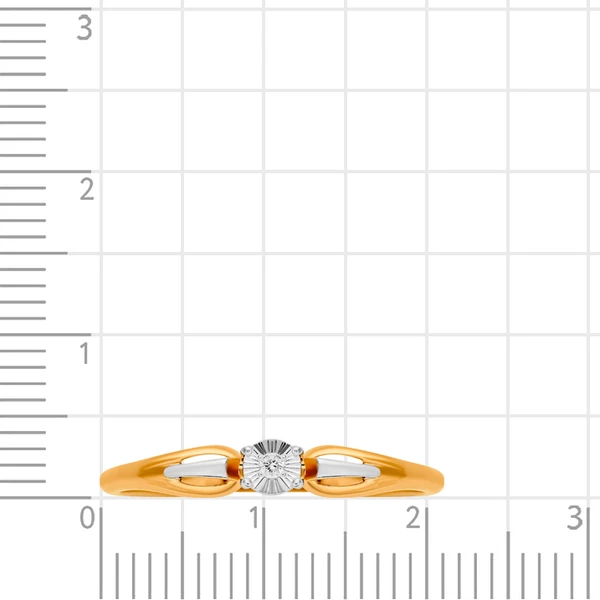 Кольцо с бриллиантом из комбинированного золота 585 пробы 2