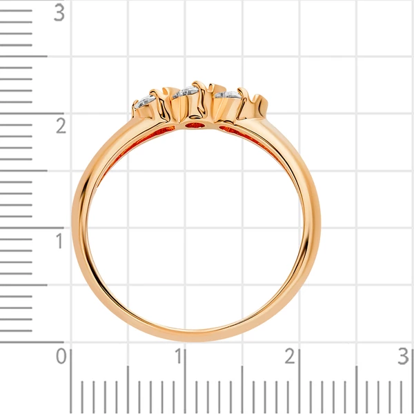 Кольцо с муассанитами из красного золота 585 пробы 3