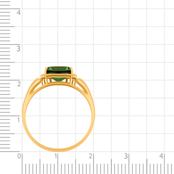 Кольцо с турмалином синтетическим и фианитами из красного золота 585 пробы 3
