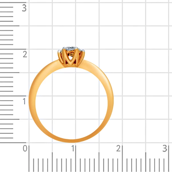 Кольцо с фианитами из красного золота 375 пробы